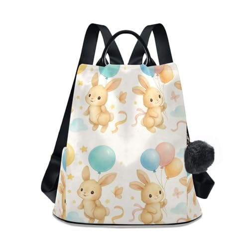 Sac à dos de voyage avec plusieurs poches fonctionnelles motif lapin