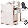 coowoz Travel Backpack Carry On for Women Man Gym Backpacks with Laptop Compartment Mochila de Viaje Teacher Personal Item Backpack Airplane Accessories Must Haves Beige Brown 20L