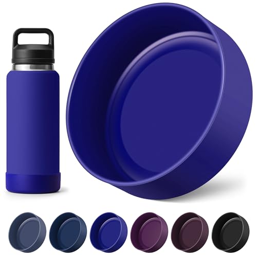 Diumepo Silicone Water Bottle Boot for 36OZ YETI Rambler Water Bottle, Anti-Slip Silicone Sleeve Bottom Protector Accessories for YETI Rambler 36 oz, BPA Free (Offshore Blue)