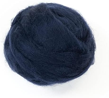 Kondoos Coloured Natural Wool roving, 8 OZ. Best Wool for Needle Felting, Wet Felting, handcrafts and Spinning. (Tobacco)