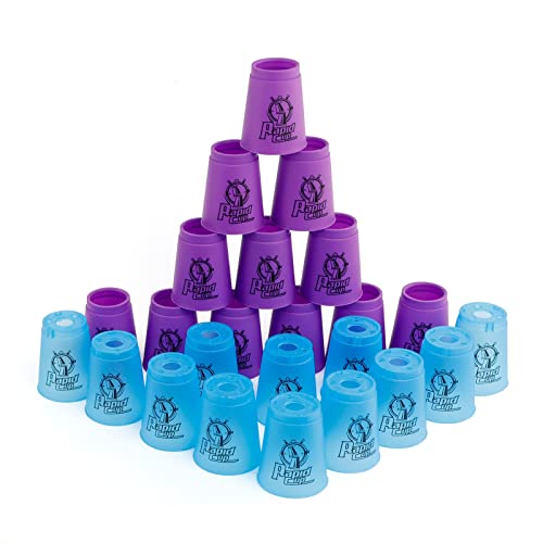 Seisso Quick Stack Cups 24 Pc For Speed Sports Training Game For School Family Party Challenge Competition, Kids Gifts Starter Set Of Stacking Cup, Blue & Purple #TOP22