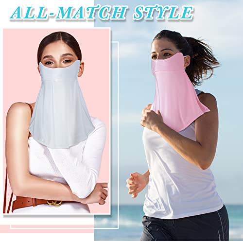 Sureio 9 Pcs Face Mask For Sun Protection For Women Breathable Face Mask Cooling Neck Gaiter Face Scarf Mask Bandana For Man (Simple Style, Lovely Color) #TOP4