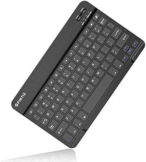 Fintie 10-Inch Ultrathin Wireless Bluetooth Keyboard for iPad Samsung Tablet, iPhone Smartphone, iOS, Android Tablets Phone, Black