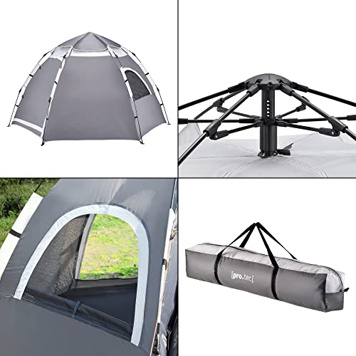 Tenda Pop Up 'Nybro' Da Campeggio Per 2-3 Persone, Incl. Borsa Di Trasporto - Grigio [Pro.Tec] - 5