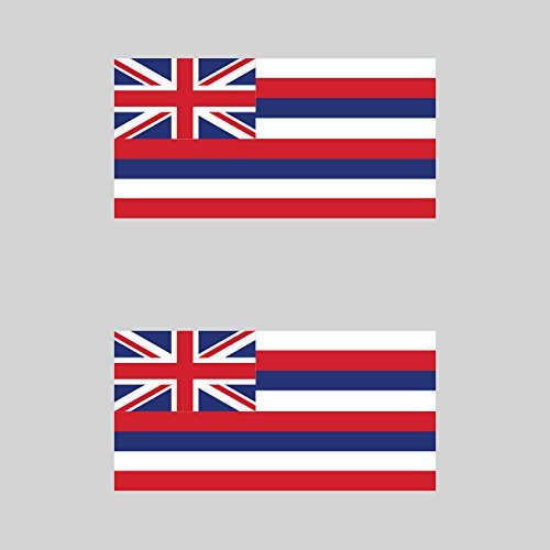 Two Pack Hawaii Flag Sticker Decal Self Adhesive Vinyl Hawaiian State The Aloha Made in USA