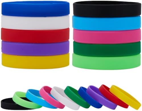 GORGECRAFT 30 pièces Bracelets en Silicone de Couleur Unie