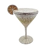 WuDiaoer Women Goblet Rhinestone Evening Bag Cocktail Cup Diamond Clutch Funny Crystal Prom Handbag Wedding Purse for Party, Gold