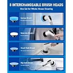 Dovety Electric Spin Scrubber, Extendable Handle, 8 Brush Heads-WH - Image 5