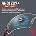 NoCry Clear Safety Glasses for Men and Women with Anti-Fog and Scratch Resistant Wrap Around Lenses, Adjustable Temples and Nose Pads — ANSI Z87 Certified Protective Eyewear with 100% UV Shielding