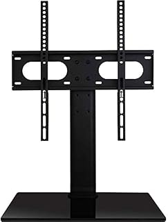 WALI Table Top TV Stand with Glass Base and Security Wire Fits Most