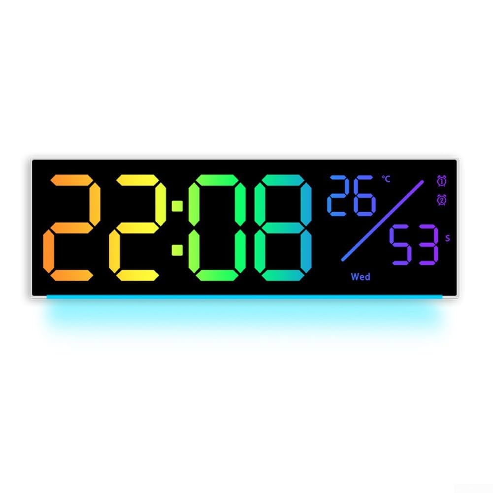 Horloge murale lumineuse pour salon et chambre avec lumiere ambiance
