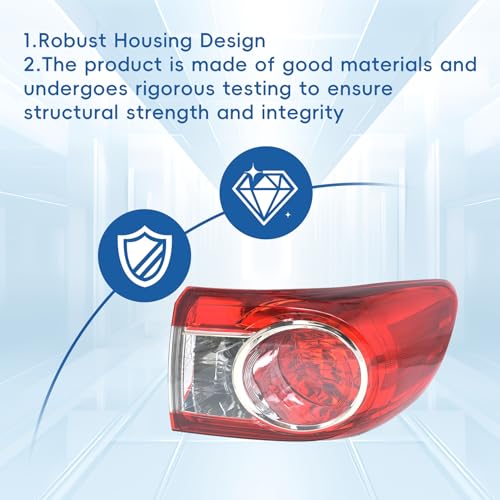 Silscvtt Passenger Side Rear Brake Tail Light Assembly Replacement for Toyota Corolla 2011-2013 Right Tail Lamp 8155002580 TO2805111 by Silscvtt - Used condition - Image 6
