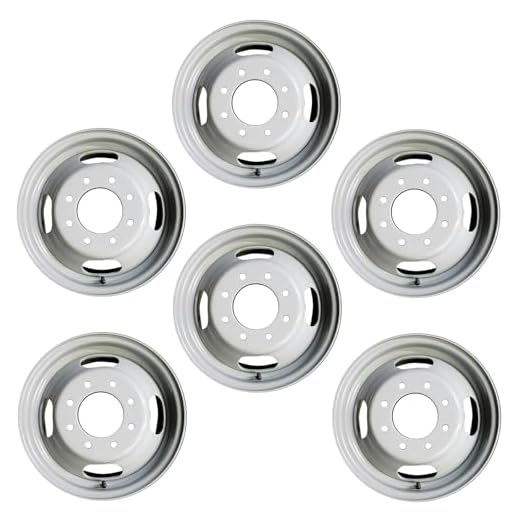 Set of 6 16" Dually GRAY Steel Wheels for 2001-2021 Chevy Express GMC SAVANA SIERRA SILVERADO 3500 OEM Quality Replacement Rim