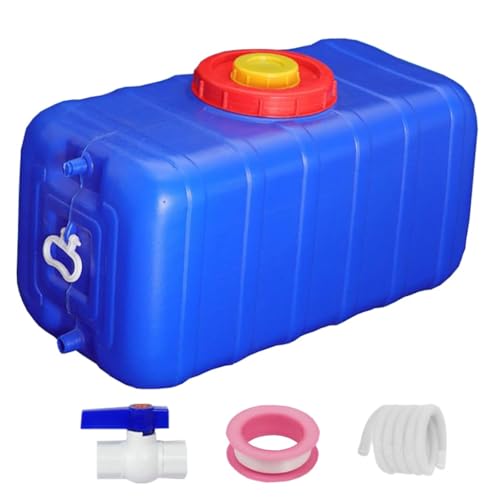 Tanque de Agua portátil Azul de 80-200 L con Grifo y Manguera, contenedor de Almacenamiento de Agua for Camping, autocaravanas(80L/21.1Gal)