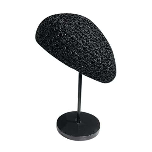 Mingseecess Women’s Summer French Beret Beanie Hats Artist Crochet Hollow-Out Beret Painters Woven Cap Black #TOP2