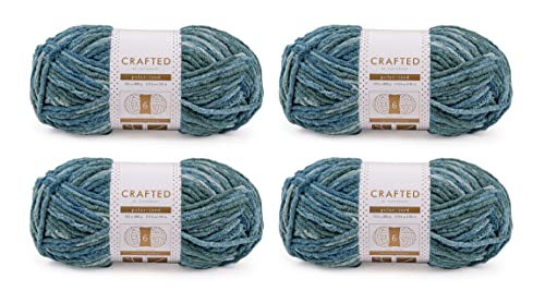 Image of Crafted By Catherine Blanket Multi Yarn - 4 Pack (213 Yards Each Skein), Sea Multi, Gauge 6 Super Bulky