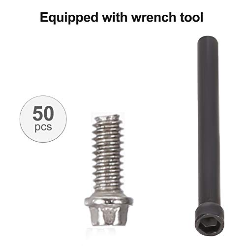 OWSOO Parafusos de aço inoxidável 50PCS M2 com ferramenta de chave para carro de rastreador RC Jante