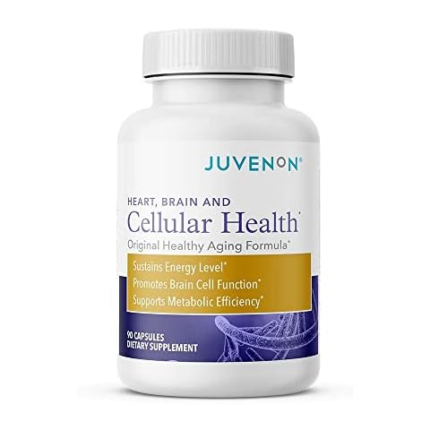 Juvenon Cellular Health | Heart, Brain Supplement with Acetyl L-Carnitine and Biotin - Supports NAD+ Function, Energy Production, Mood, Revitalized Metabolism, Mental Focus & Clarity (90 Capsules) Cover