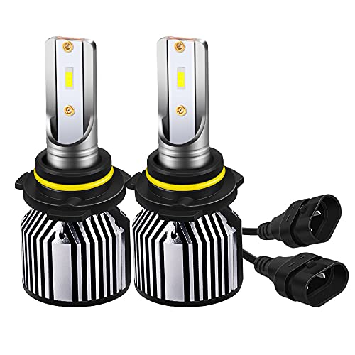 DZG 9005 HB3 LED Blanc 6500K Phare avec CSP Puces pour Voiture et Moto Feu de Route Feux De Croisement Rechange 35W Ampoules Antibrouillard DRL,2 Lampes Cover