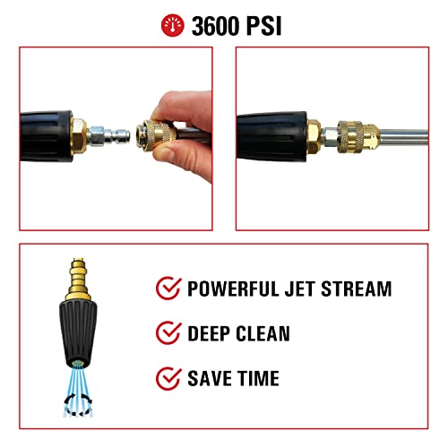 Simpson Cleaning 80143 3600 Psi Universal Turbo Pressure Washer Nozzle, 1/4-Inch Quick Connect, Hot- Or Cold-Water Use, Black #TOP2