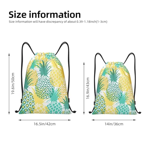 Tropical Pineapple Print Drawstring Bags, Backpack Bag For Shopping, Sport, Yoga, Travel,Gym, Swimming, Beach4
