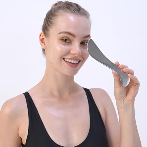 Image of BYYDDIY-Travel Version Specifically for Facial Lifting and Body Massage Tool, Stainless Steel Muscle Scraper Tool, Gua Sha Tool for Physical Therapy Tools,Scraping Tool for Soft Tissue (4-S)