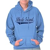 Brisco Brands Rhode Island Classic Athletic Script Hoodie Sweatshirt Women Men Carolina Blue