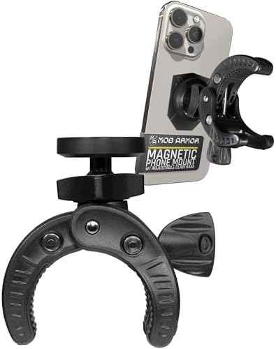 Mob Armor MobNetic Claw with 360° Rotation - Bar Mount for Golf Carts, Strollers, or Any Vehicle with Round or Square Tubes- Universal Car Magnetic Phone Mount, Assembled in USA - Black