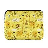 Tatenale Laptop Sleeve 13-14 Inch Laptop Case Bags Waterproof Protective Computer Pocket Case with Zipper for Men Women Colorful Doodle Giraffe Yellow