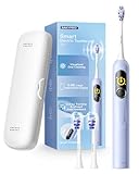 SAKYPRORAL Electric Toothbrush with AI Smart Screen for Adults Kids Teens | 150-Day Battery, Real-Time Brushing Map | Whitening Mode, 3-Min Timer, Travel Case | Family Sonic Toothbrush (G5S Blue)