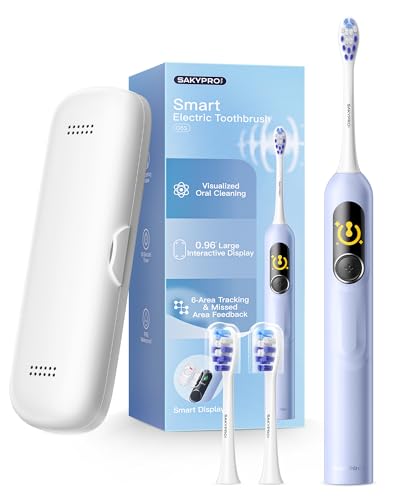 SAKYPRORAL Electric Toothbrush with AI Smart Screen for Adults Kids