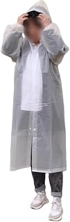 Poncho de lluvia blanco para adultos, paquete de 2 chaquetas de lluvia reutilizables de EVA con capucha y mangas, impermeable para emergencias, al aire libre, camping, poncho de lluvia