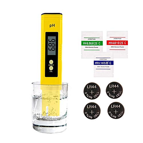 Digital PH Meter, 0.01 High Accuracy PH Tester with 3 PH Buffer Powders