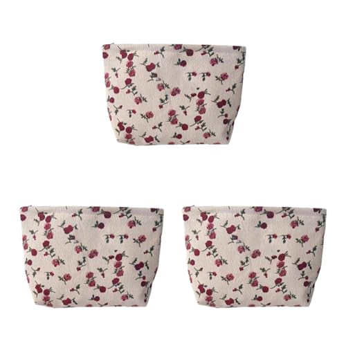 Trousse de toilette rose en lot de 3 pour voyage et rangement de maquillage