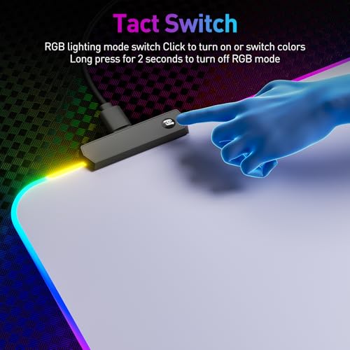 Image of RGB Mousepad Led Mouse Pad, Large Mouse Pad,Led and Big Mouse mat(White)