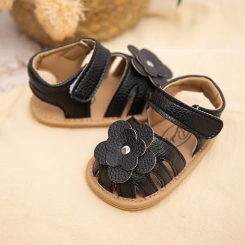 Image of Babelvit Infant Baby Girl Boy Sandals Comfort Premium Summer Outdoor Casual Beach Shoes with Flower Bowknot Anti Slip Rubber Sole Newborn Toddler Prewalker First Walking Shoes