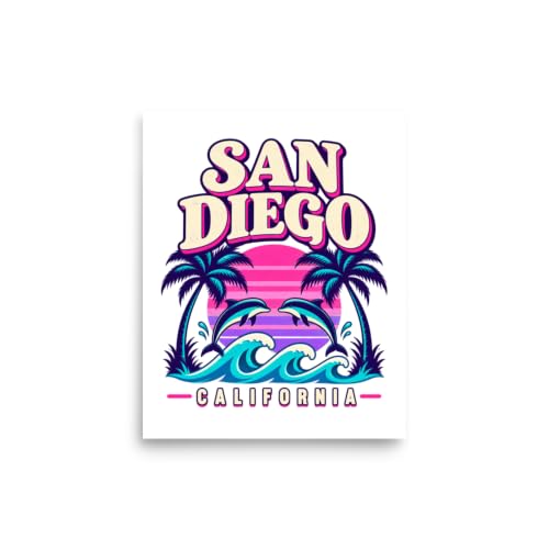 San Diego Retro Beach & Ocean Kayaking Souvenir