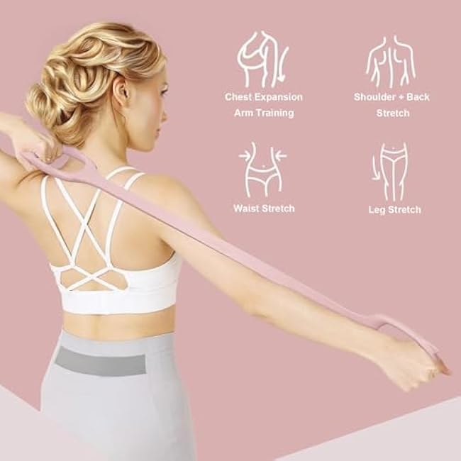 3 Pcs Figure 8 Resistance Bands for Women, Arm, Shoulder, Back, Leg, Pilates, Yoga Stretching