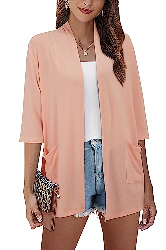 Image of ULTRANICE Cardigan for Women Lightweight Summer Sweaters 2024 Fashion Casual Tops Beach Coverup Open Front with Pockets