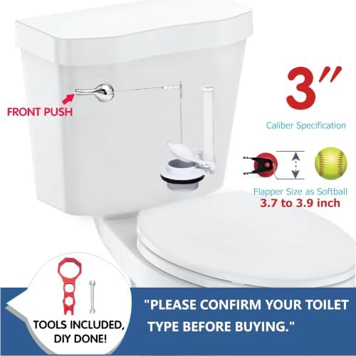 NANABIMIC 3-inch Toilet Flapper Replacement Kit for 2-Piece Toilets - 1