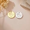 kkjoy 5Pcs Disc Coin Birth Flower DIY Charms for Jewelry Making and Crafting, Stainless Steel Pendant Craft Supplies Accessories for Make Bracelet Necklace Earrings (07-Jul-Water Lily) #4