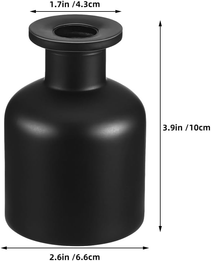 NOLITOY 2PCS Empty Reed Diffuser Bottle, Round Bottles Vase Fragrance Accessories for DIY Replacement Reed Diffuser Sets Craft Projects Wedding Party