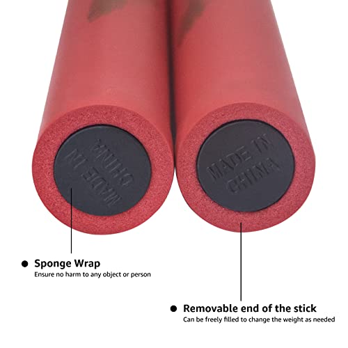 Ausemku Nunchucks - Safe Foam Rubber Training Nunchucks/Nunchakus With Steel Chain (Black+Red) #TOP2