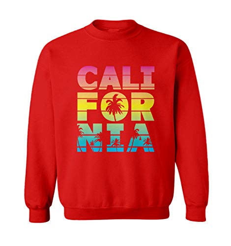 Tcombo California - Neon Palm Tree Cali Summer Toddler Fleece Crewneck Sweater