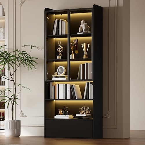 Wiuzo Vitrina armario alto con 1 cajones