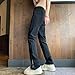 Maiyifu-GJ Men's High Rise Zipper Slit Jeans Skinny Leg Fashion Denim Pants Flare Casual Jean Trousers (Black,Medium)
