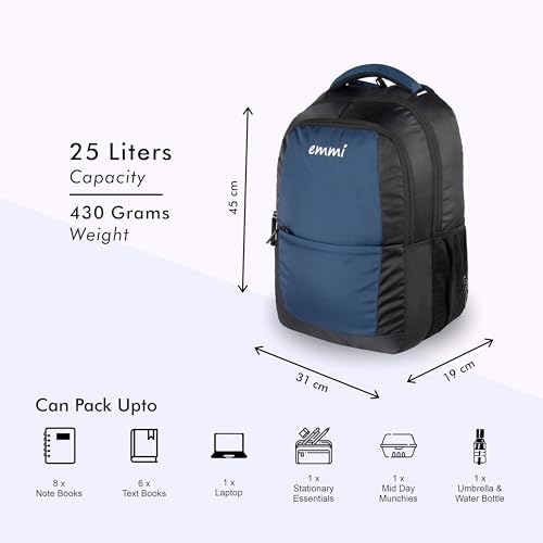 Image of Emmi Liver Laptop Backpack 25 L | Weekend Travel Bag For Men and Women | Carry On Bag For College and School Students | Water Repellent | 18 Months Warranty