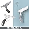 MR.SIGA Multi-Purpose Silicon Squeegee for Window, Glass, Shower Door, Car Windshield, Heavy Duty Window Scrubber, Includes Suction Hook, 10 inch, White & Gray, 2 Pack