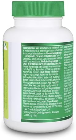 Organika Antiparasitic Capsules with Wormwood & Black Walnut Hull | Herbal Cleanse for Intestinal & Digestive Health | 7-Day Protocol | Traditional Botanical Formula | 56vcaps — view 5