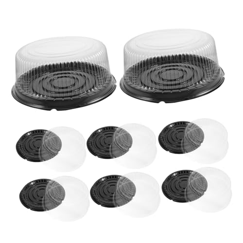 Kichvoe 10pcs Round Cake Carrier Boxes with Lids Reusable Plastic Cake Containers for Bakery Home Use for Birthdays Weddings and Parties